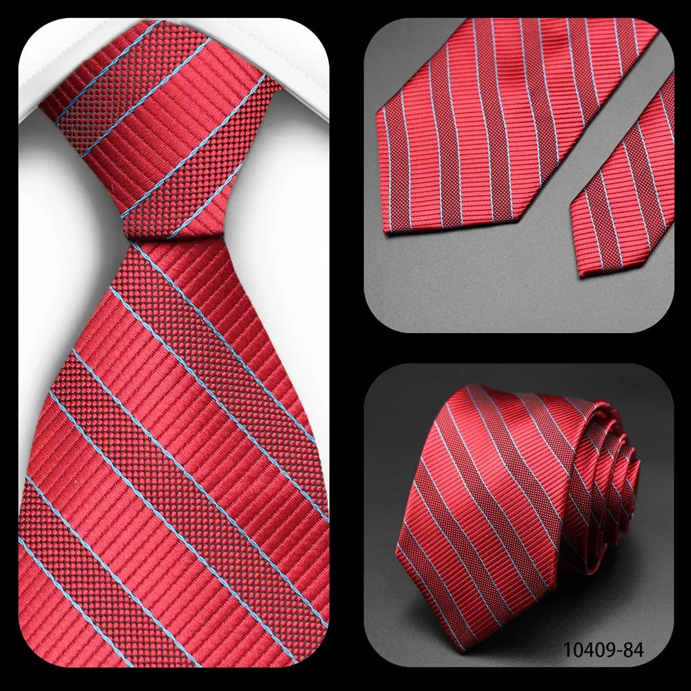 Tie Gravatas Fashion Wholesale Woven Striped Necktie Wedding Accessories Blue Man Fit Group Party Office Neck Ties