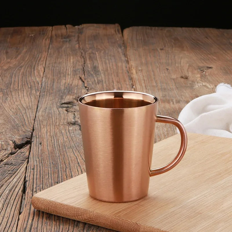 Double Wall Stainless Steel Coffee Mug with lid Portable Cup Travel Tumbler Jug Milk Tea Cups Office Water Mugs
