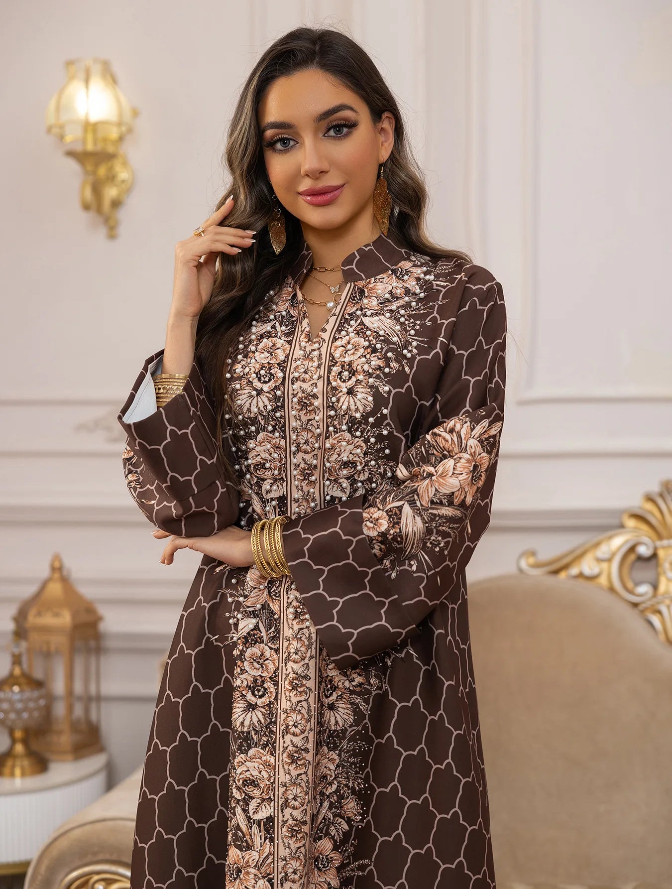 Muslim Dress Women Abaya Eid Diamond Party Dresses Arab Long Robe Print Abayas Dubai Morocco Kaftan Islam Jalabiya Vestidos 2026