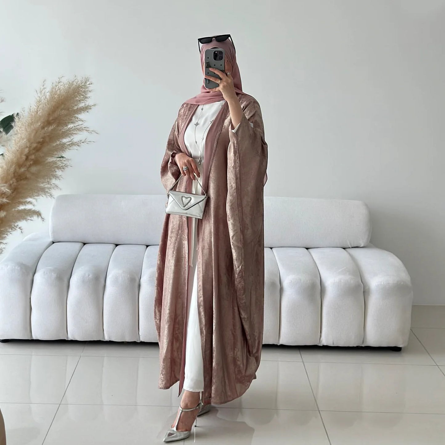 Eid Sliky Abaya Muslim Party Dress Women Ramadan Abaya Bat Sleeve Belt Morocco Kaftan Vestidos Largos Dubai Robe Jalabiya 2026