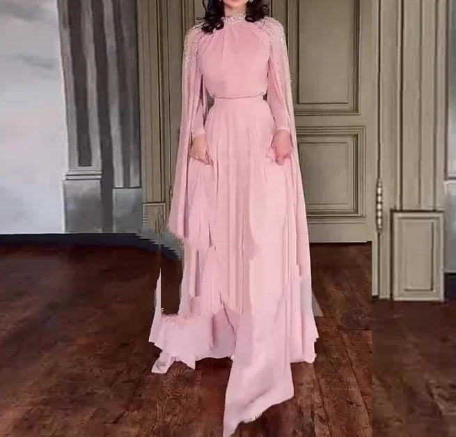 Women's Light Luxury High-End Fashion Rhinestone Evening Dress Temperament New Fashion Women Elegant High Waist Party Dresses