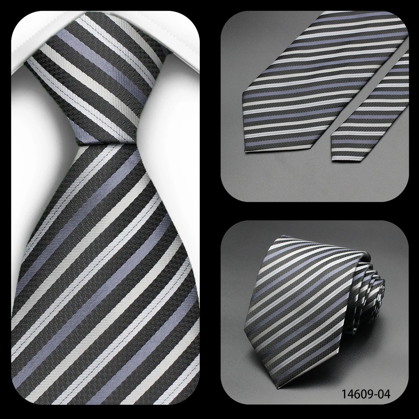 Tie Gravatas Fashion Wholesale Woven Striped Necktie Wedding Accessories Blue Man Fit Group Party Office Neck Ties