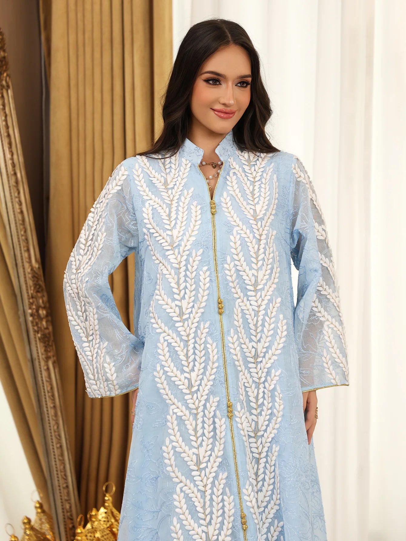 Eid Mesh Dress Women Abaya Party Dress Women Jalabiya Gorgeous Embroidery Saudi Arab Sequins Muslim Ramadan Vestidos Largos Robe