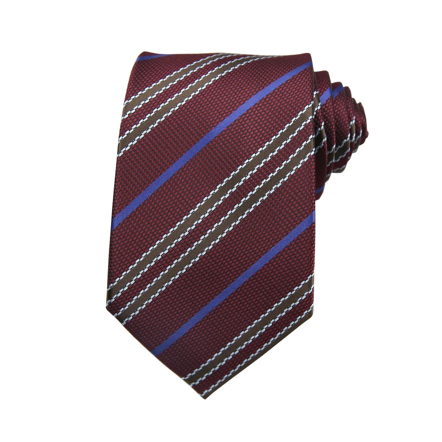 British Italian Style 8CM Formal Ties For Men Business Striped Floral White Brown Neckties Luxury Silk Neck Ties Wedding Cravat