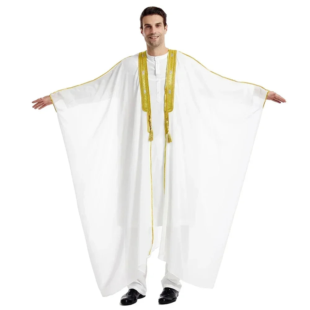 Men Kebaya Open Muslim Kimono Abaya Turkey Arabic Islam Djellaba Homme Robe Musulmane Hombre Ramadan Abayas for Prayer Clothes