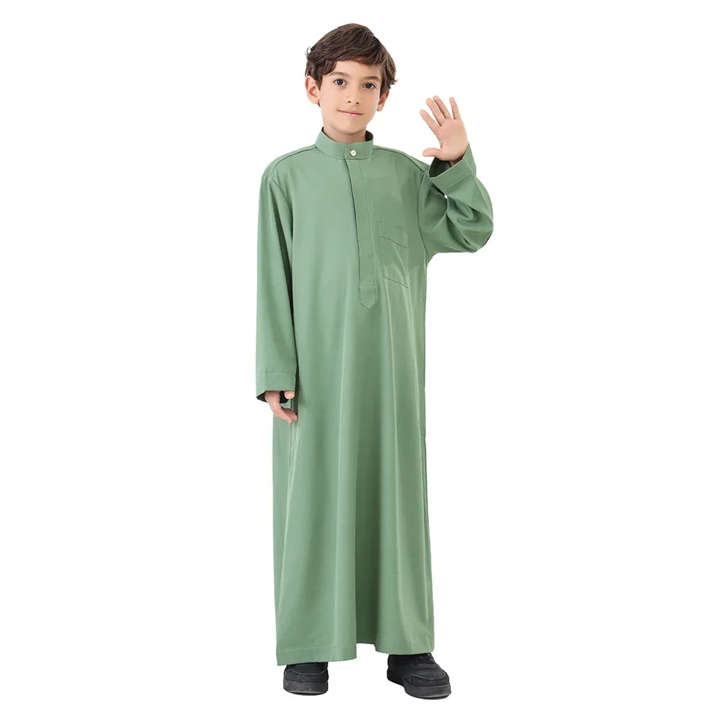 Muslim Kids Boys Jubba Thobe Robe Turkey Arabic Islam Dubai Abayas For Prayer Clothes Djellaba Robe Musulmane Hombre