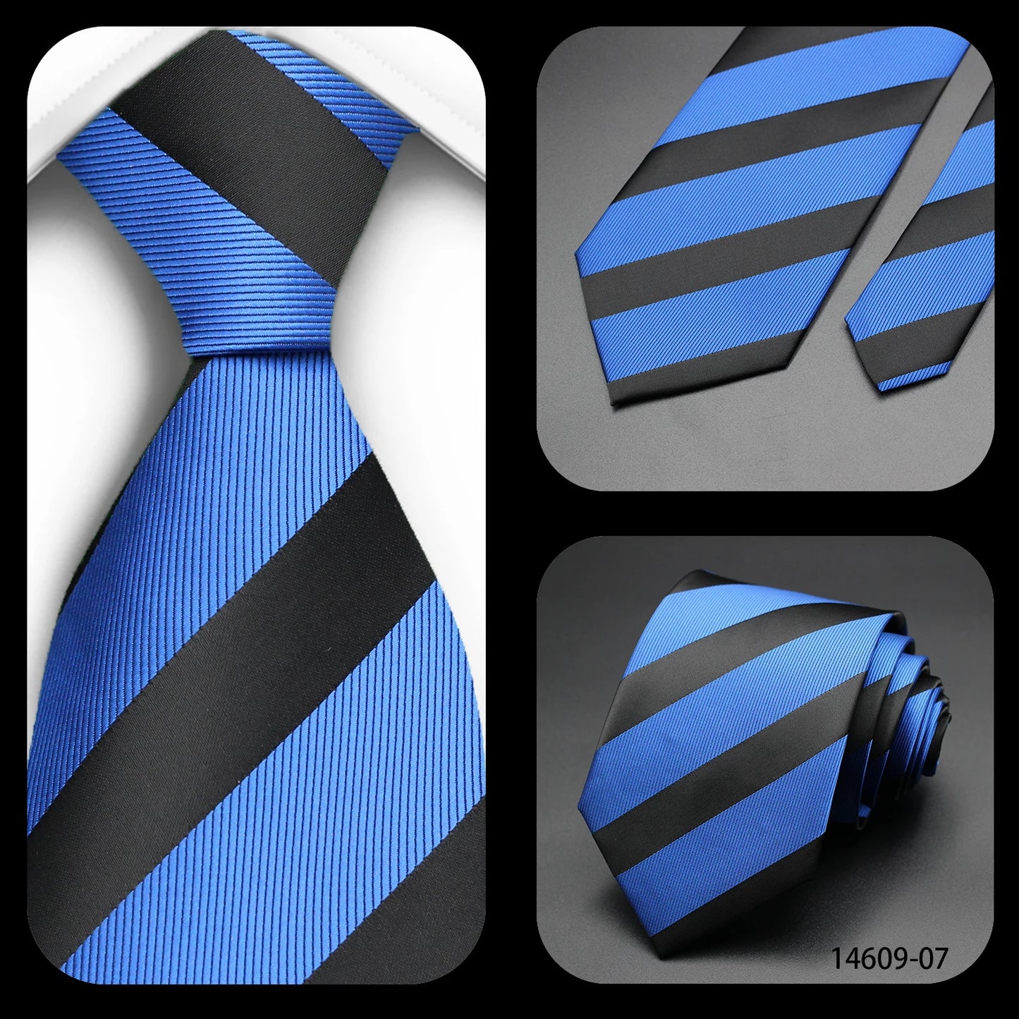 Tie Gravatas Fashion Wholesale Woven Striped Necktie Wedding Accessories Blue Man Fit Group Party Office Neck Ties
