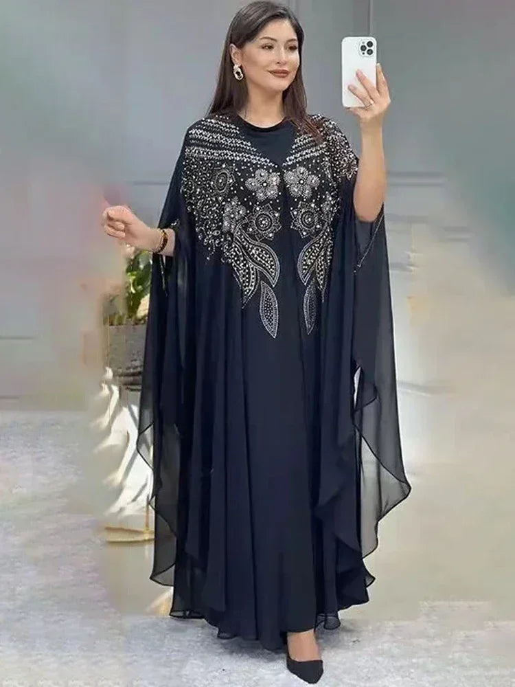 Abayas For Women Dubai Luxury 2025 Chiffon Boubou Muslim Fashion Dress Caftan Marocain Wedding Party Occasions Djellaba Femme