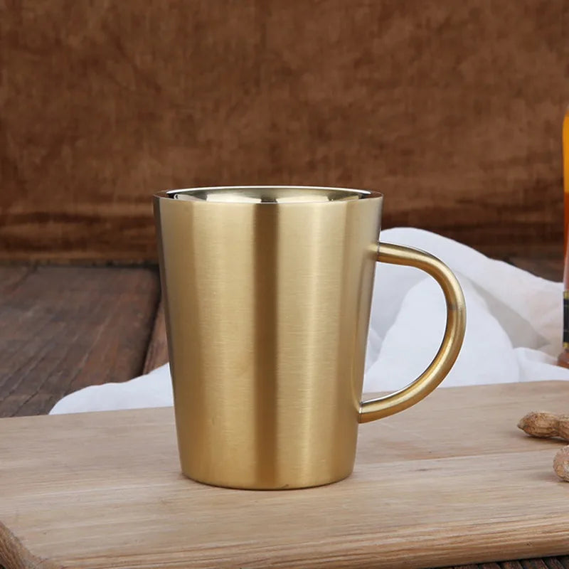 Double Wall Stainless Steel Coffee Mug with lid Portable Cup Travel Tumbler Jug Milk Tea Cups Office Water Mugs