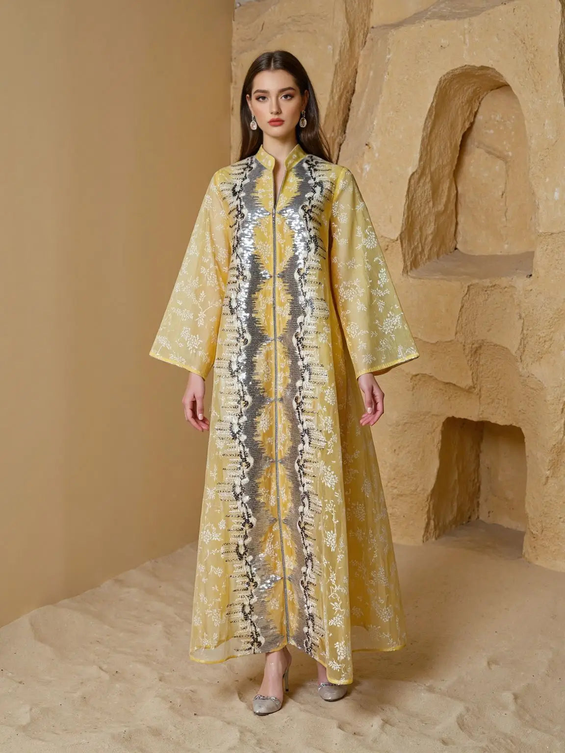 Spring New Women Dress Muslim Abaya Dubai Elegant Vestidos Largos Ramadan Party Caftan Women Evening Dresses Morocco Kaftan Robe