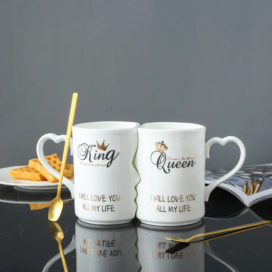 2Pcs/Set Couple Cup Ceramic Mugs Coffee Kiss Mug Creative tea cup Valentine's Day Wedding Birthday Gift