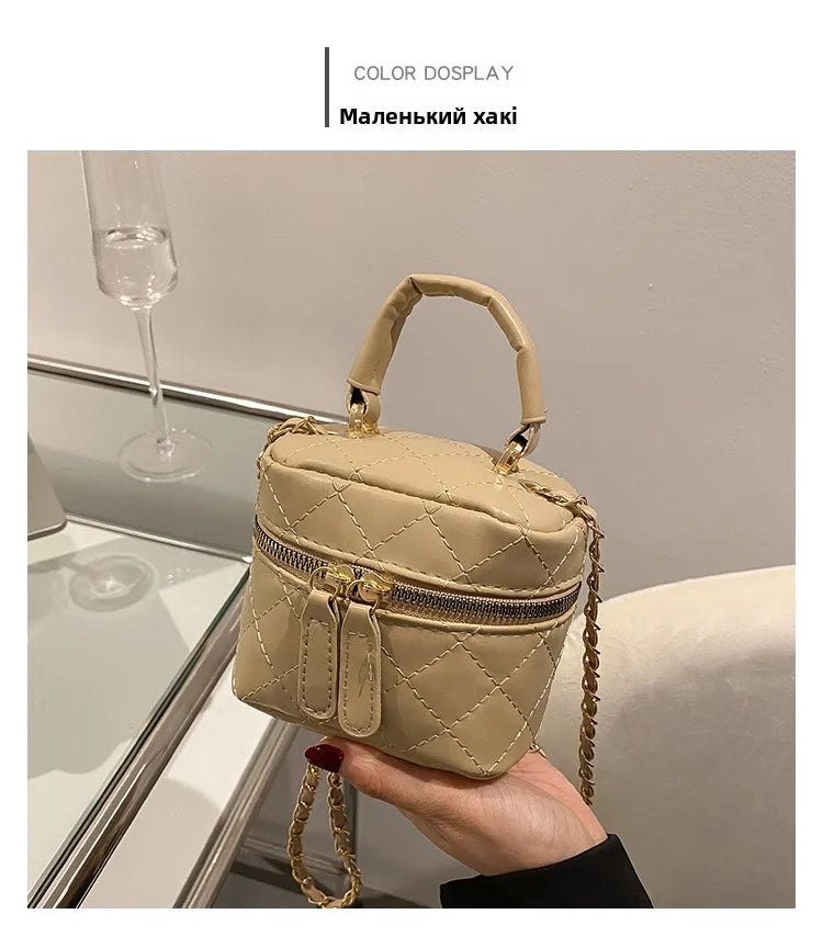 Trendy  Buet Handbag Women's Crossbody Bag Luxury Feel Small  Design Handbag Soft PU Leather Zipper Closure Casual