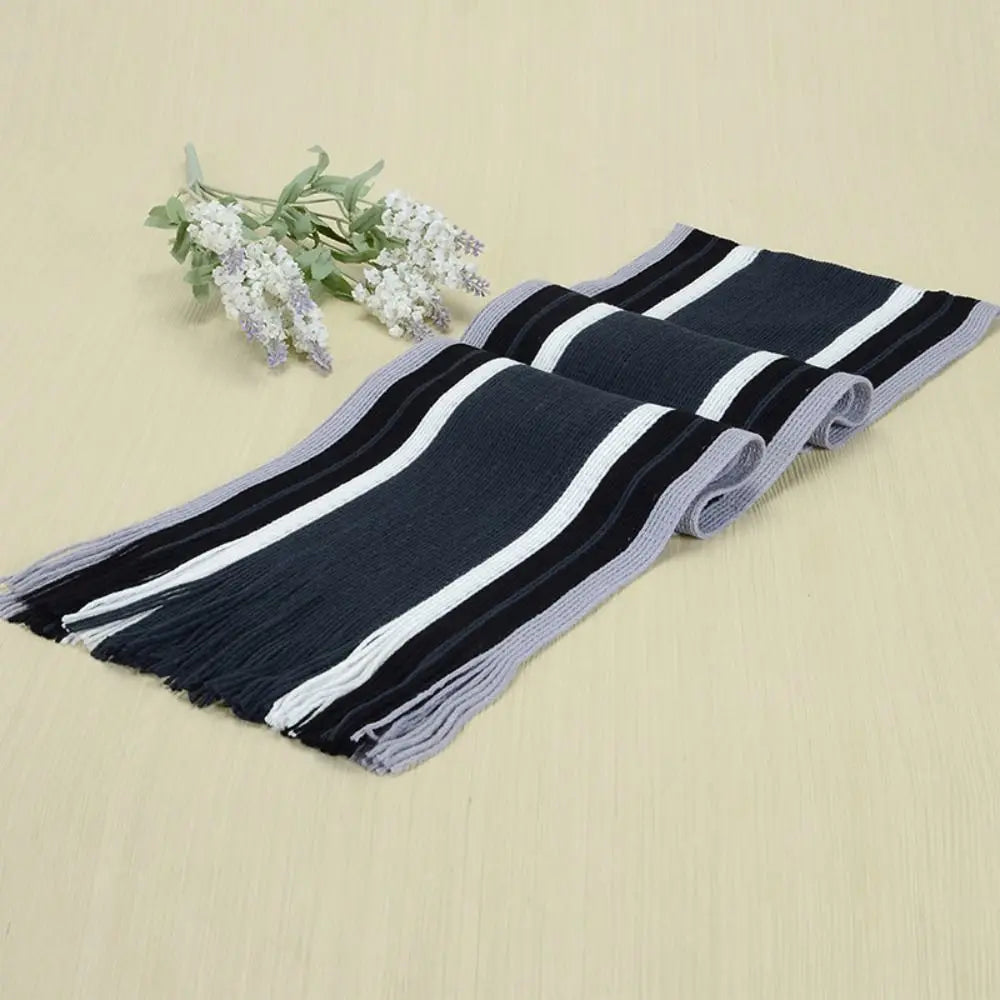 Casual Cashmere Men Striped Scarf Thick Tassel Stole Winter Long Shawl Soft Neck Warm Neck Wrap new Scarf &Wrap