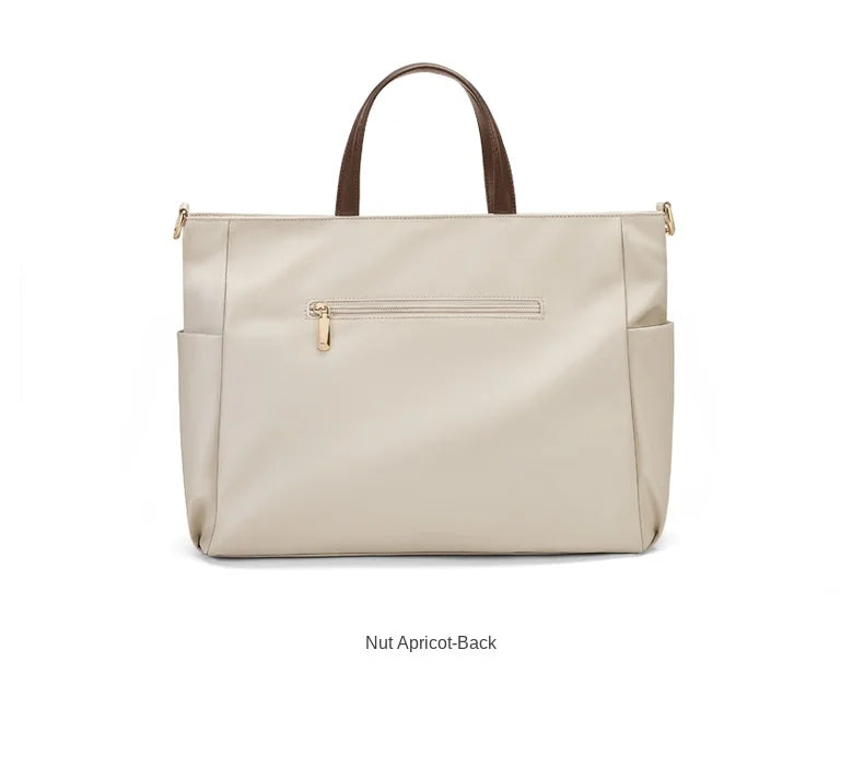 GOLF Women's Handbag Elegant Briefcase Tote Woman Business Leather Handle Nylon Lightweight 15 inch Shoulder Bag Multi Pockets