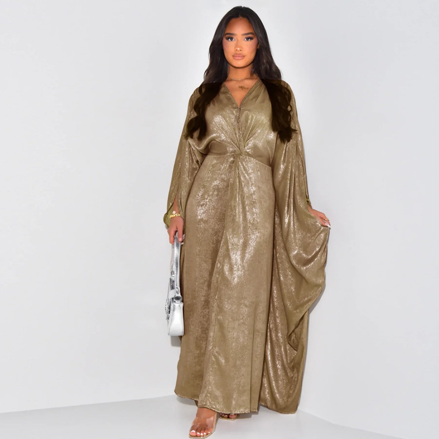 Modest Muslim Batwing Sleeve Gradient Color Tassel Kaftan Eid Al Adha Party Evening Dresses Moroccan Turkey Dubai Abaya Islam