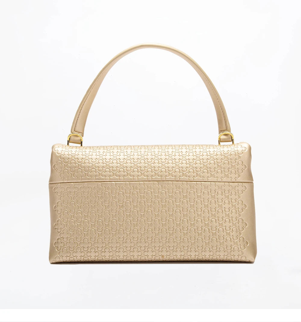 Unique Fashion Printed Women's Handbag Metal Accessories Solid Color Elegant Simplicity Women's Shoulder Bag