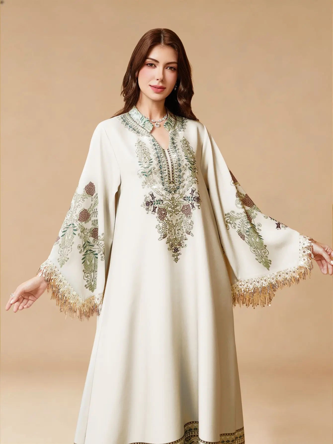 Eid Dress Abaya Women Muslim Kaftan Party Dresses Jalabiya Tassel Vestidos Ramadan Morocco Dubai Abayas Islam Arab Long Robe