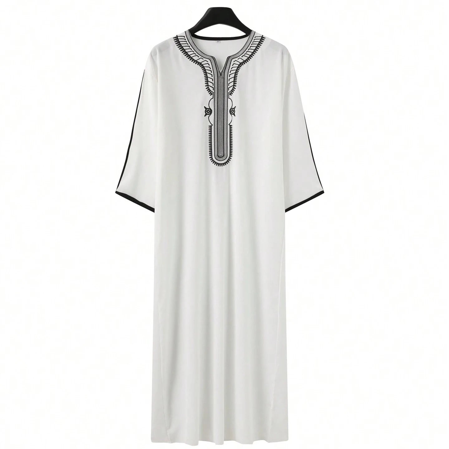 Muslim Men's Robes Loose Embroidered Robes Arabic Thobe Ethnic Style Traditional Casual Thawb Islamic Prayer Clothes Moroccan Dr