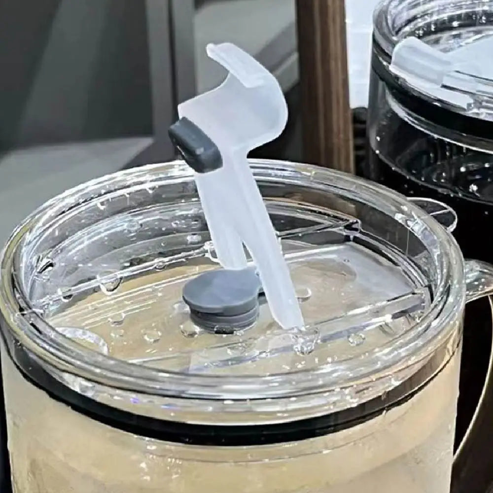 32 Oz Large Capacity Glass with Lid and Straw, Clear Drinking Glasses, Cute Milk Mugs, Coffee Mugs, Yogurt Mugs