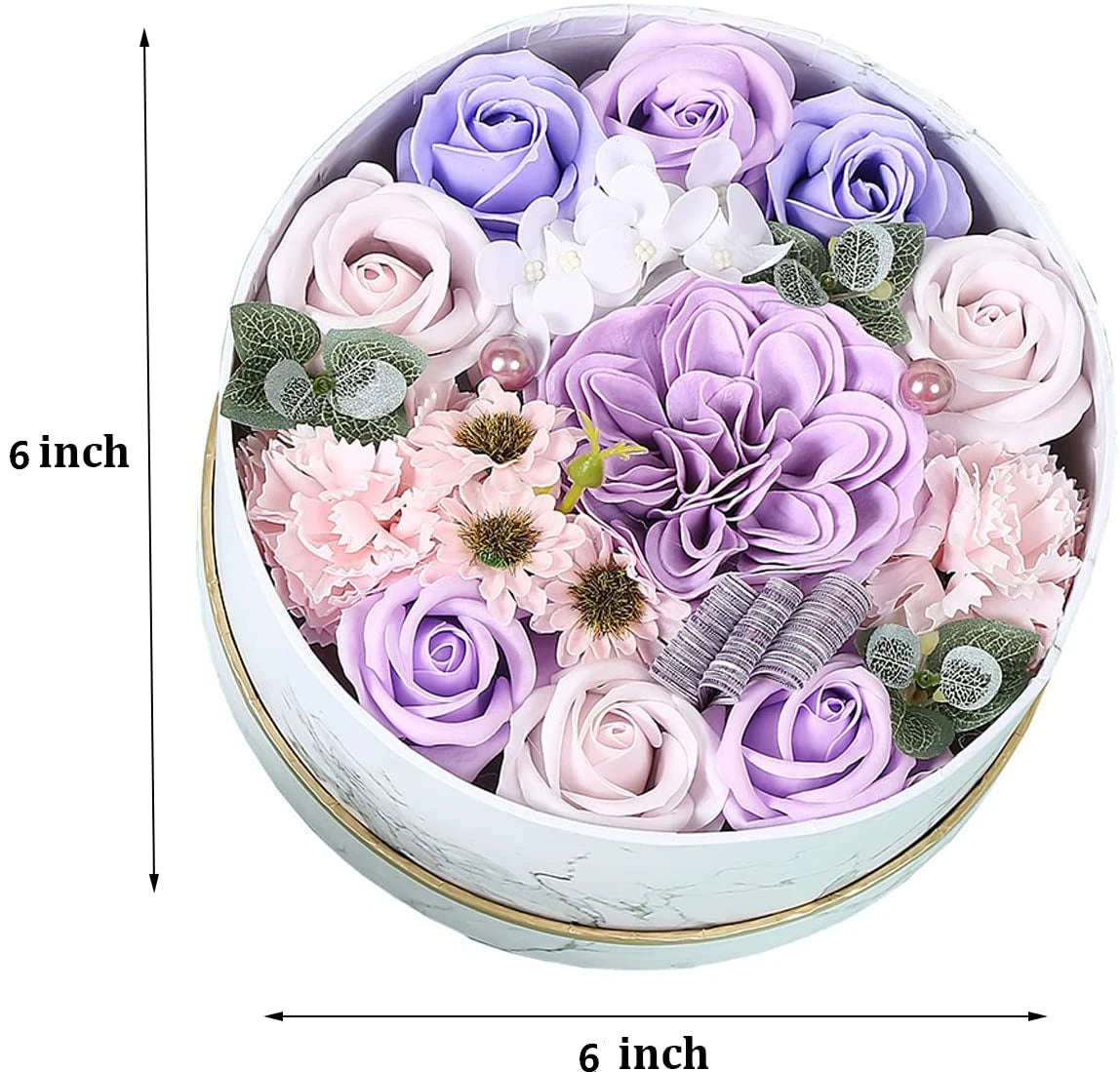 Soap Flower Box Floral Scented Bath Soap Rose Flower Petals Plant Essential Oil Flower Soap Set Mother Lover Birthday Gift Box