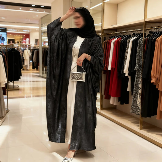 Eid Sliky Abaya Muslim Party Dress Women Ramadan Abaya Bat Sleeve Belt Morocco Kaftan Vestidos Largos Dubai Robe Jalabiya 2026