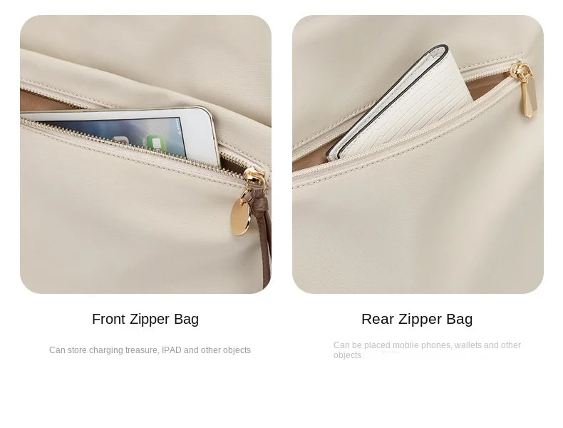 GOLF Women's Handbag Elegant Briefcase Tote Woman Business Leather Handle Nylon Lightweight 15 inch Shoulder Bag Multi Pockets