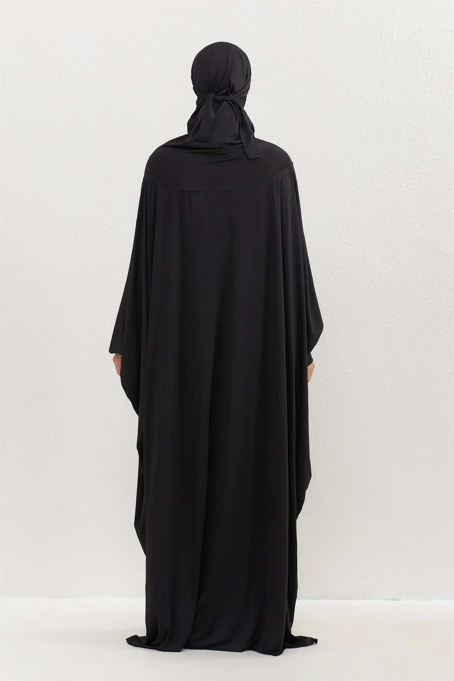 Muslim Abayas Hijab Smocking Sleeve One-piece Prayer Dress Women Jilbabs Hooded Kaftans Islamic Dubai Saudi Robe Turkish Modesty