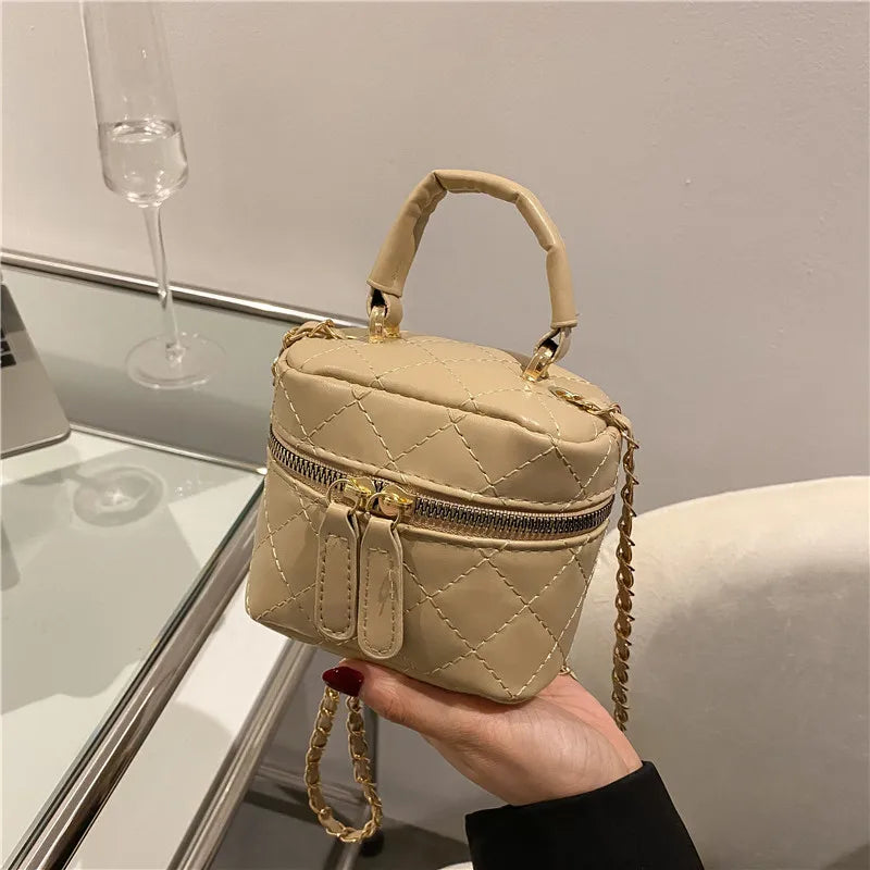 Trendy  Buet Handbag Women's Crossbody Bag Luxury Feel Small  Design Handbag Soft PU Leather Zipper Closure Casual