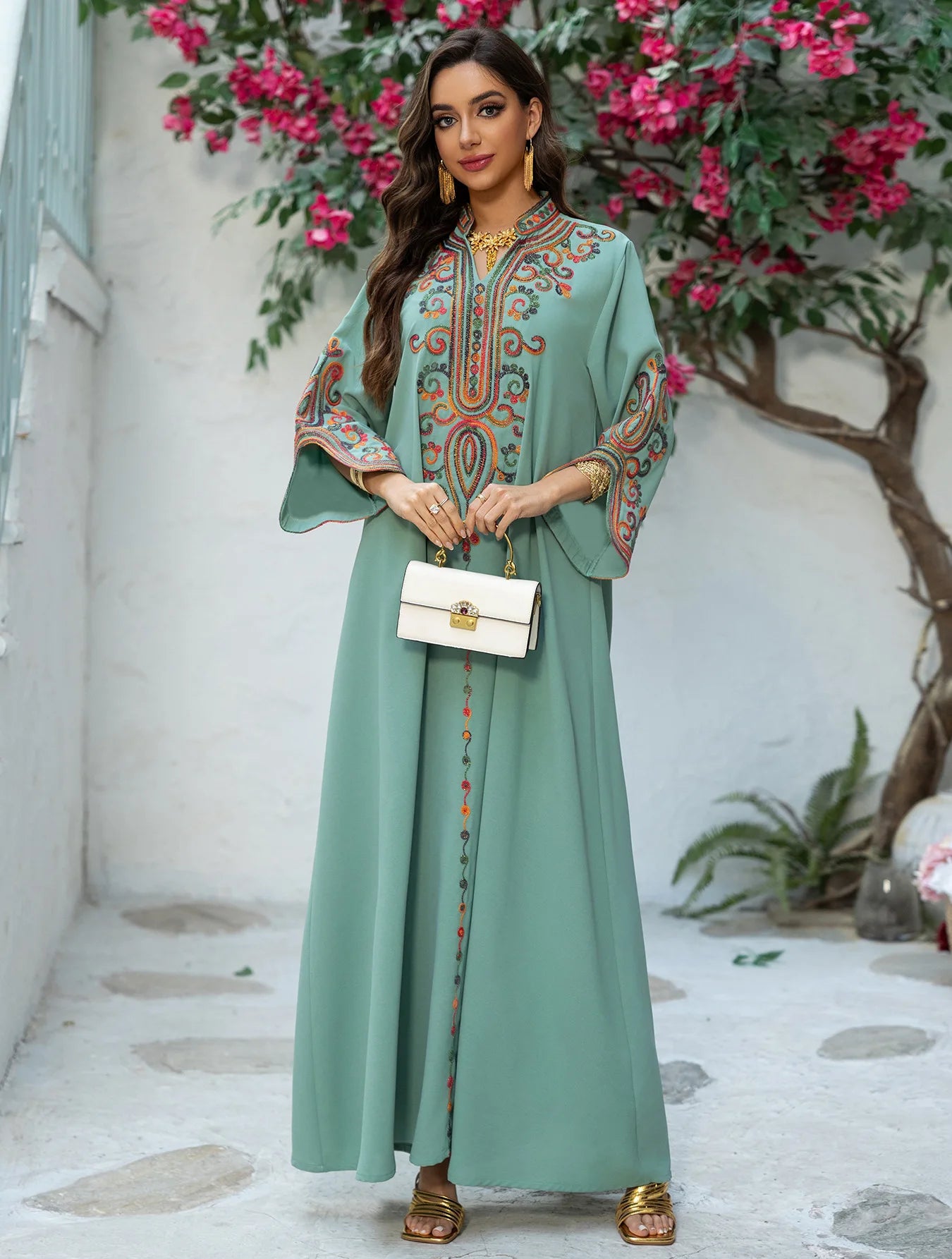 Abaya Dress For Women Embroidery Vestidos Largos Islam Arab Long Robe Jalabiya Ramadan Morocco Kaftan Dubai Abayas Dresses 2026