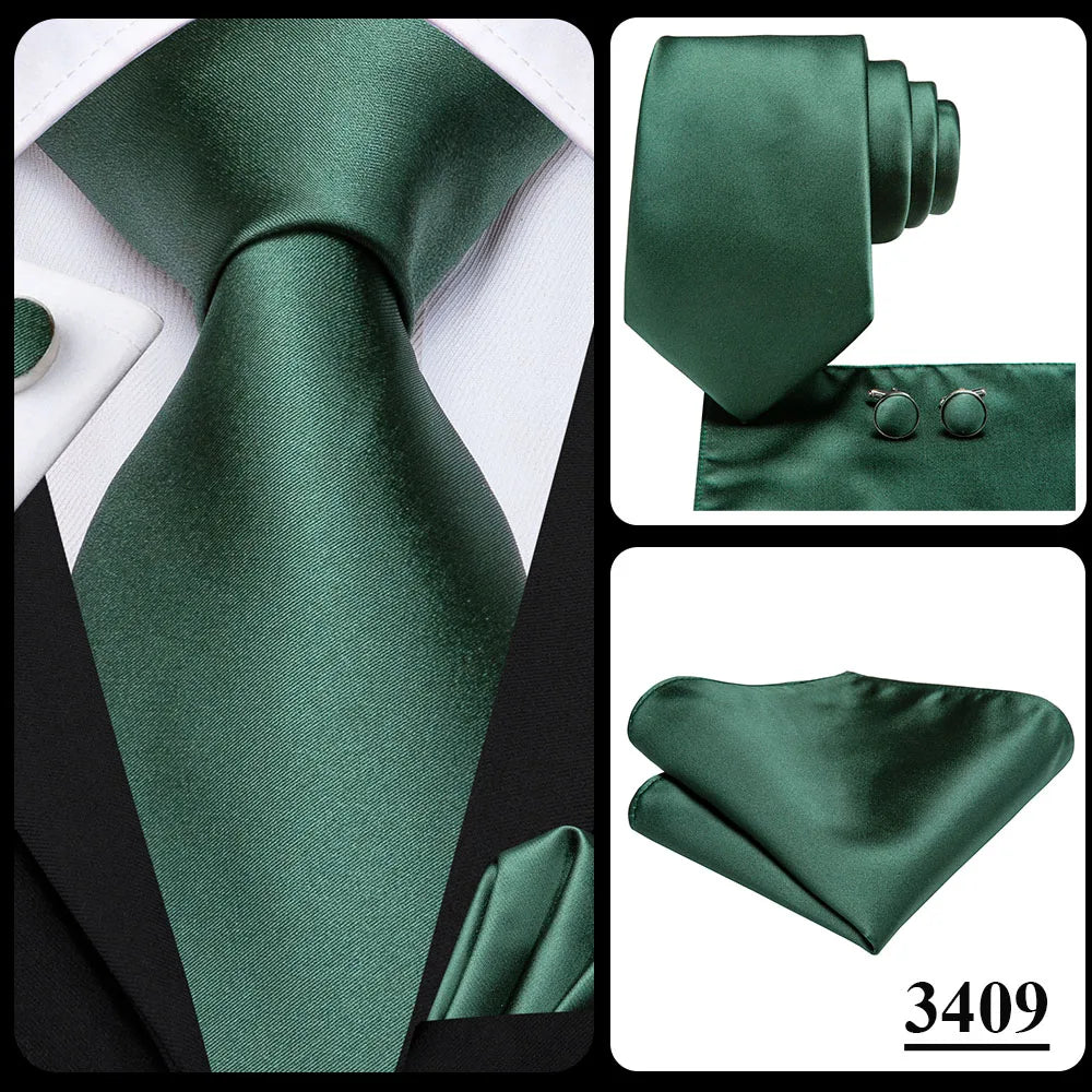 Hi-Tie Blue Business Solid Silk Men's Tie NeckTie 8.5cm Ties for Men Formal Luxury Wedding High Quality Gravata