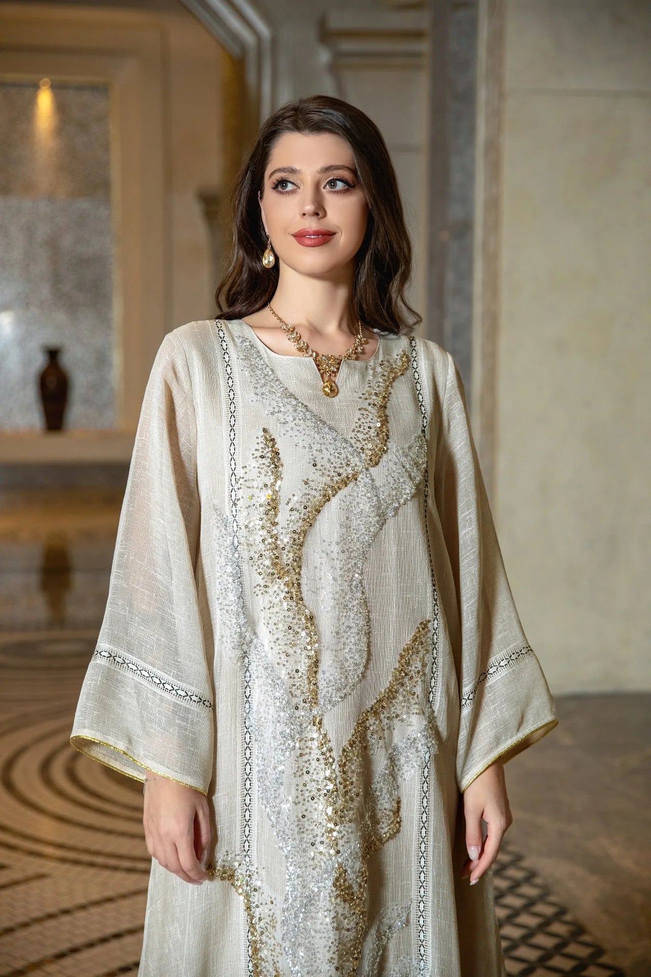 Uni Abaya Dubai Luxury Evening Dress Woman For Party Prom Modest Fashion Mesh Sequins Embroidery New in Dresses 2025