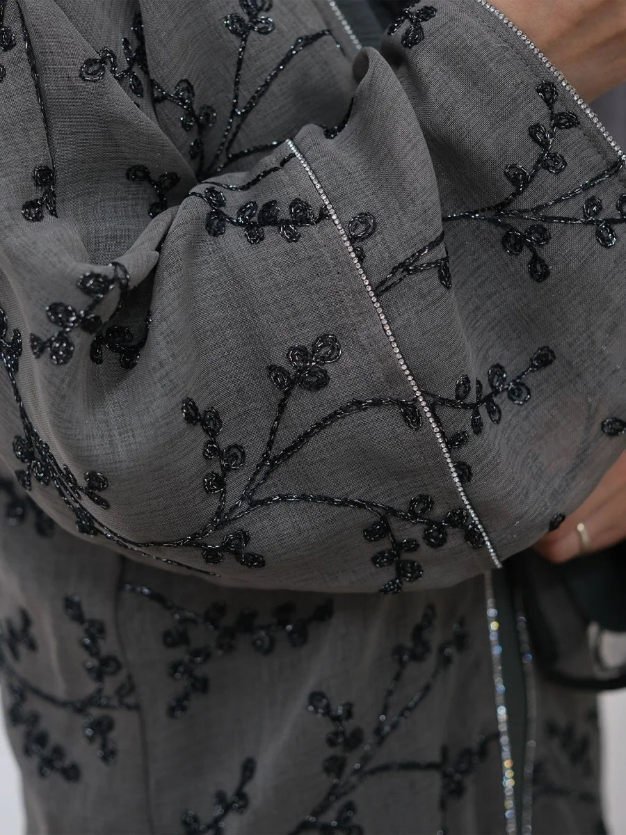 Muslim Women Dubai Abaya Luxury Embroidery Floral Long Dress Kimono Cardigan Kaftan Modest Robe Femme Islamic Clothing Kebaya
