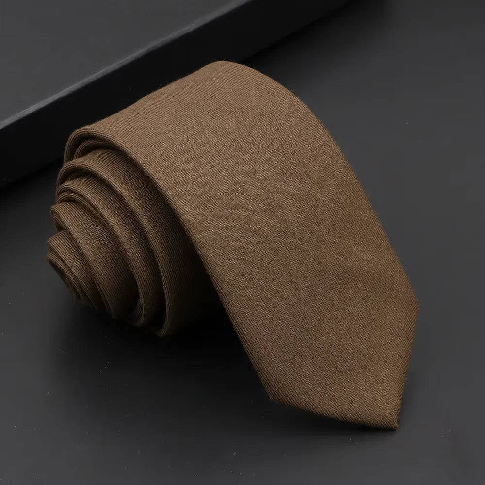 Classic Mens Solid Cotton Handmade 6cm Ties Striped Narrow Collar Slim Necktie Black Red Blue Formal Business Wedding Tie Gift