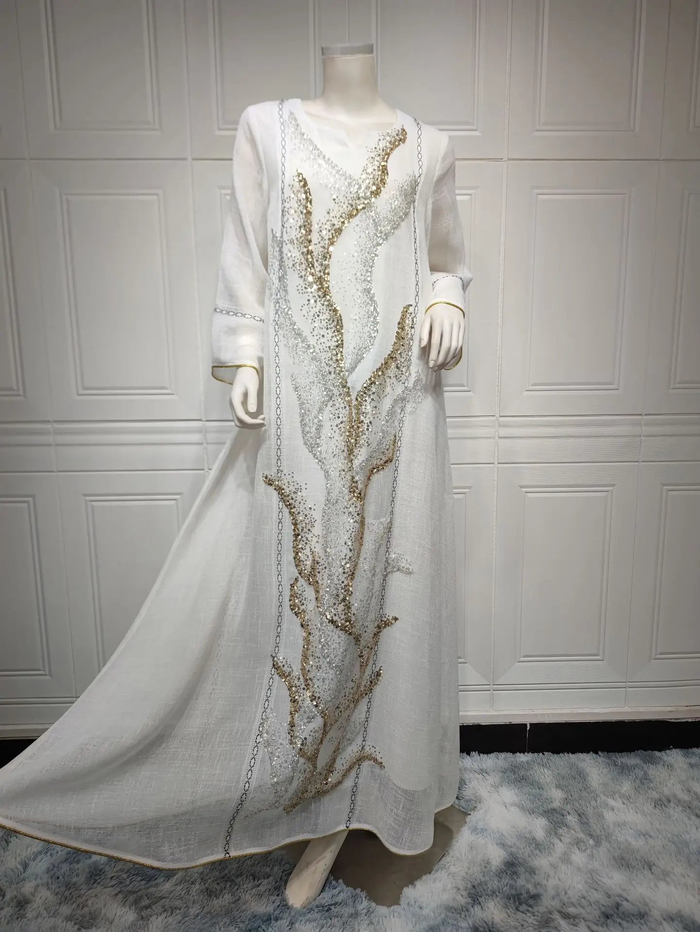 Uni Abaya Dubai Luxury Evening Dress Woman For Party Prom Modest Fashion Mesh Sequins Embroidery New in Dresses 2025