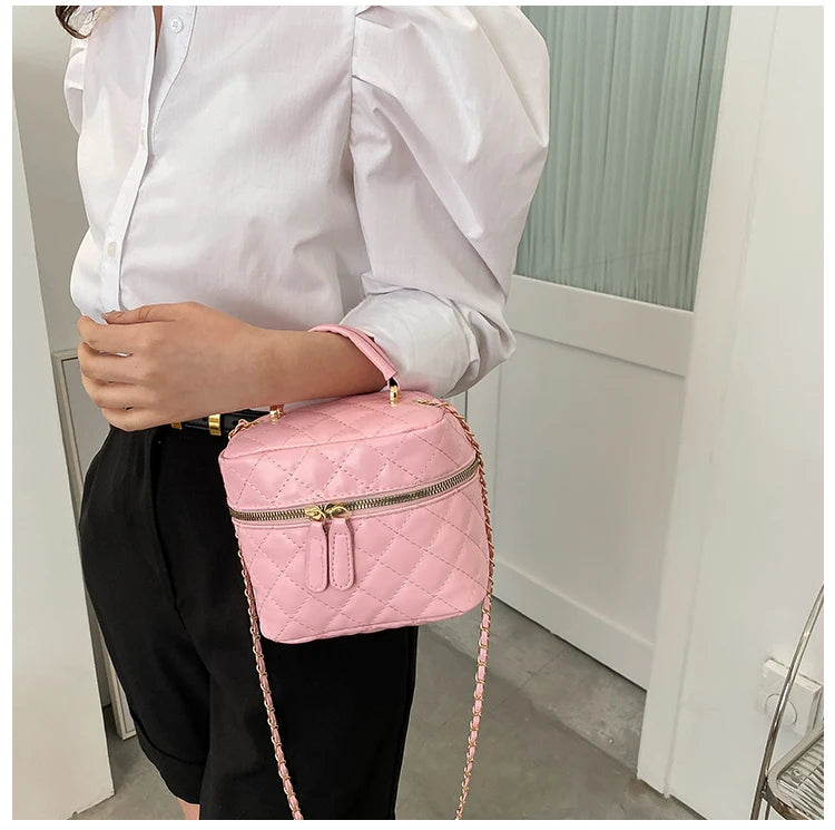Trendy  Buet Handbag Women's Crossbody Bag Luxury Feel Small  Design Handbag Soft PU Leather Zipper Closure Casual