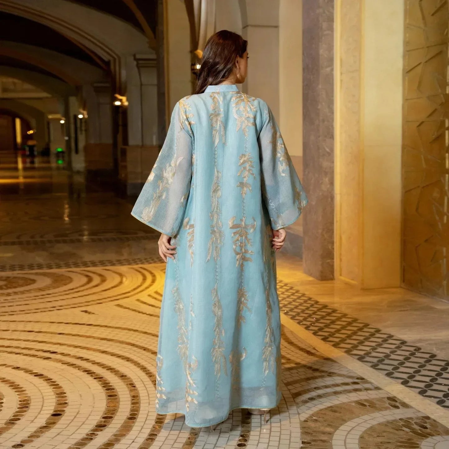 Elegant Muslim Dress Dubai Turkey Robes Islam Saudi Arabia Long Evening Dress Abaya for Women Light Luxury Party Dress Vestidos