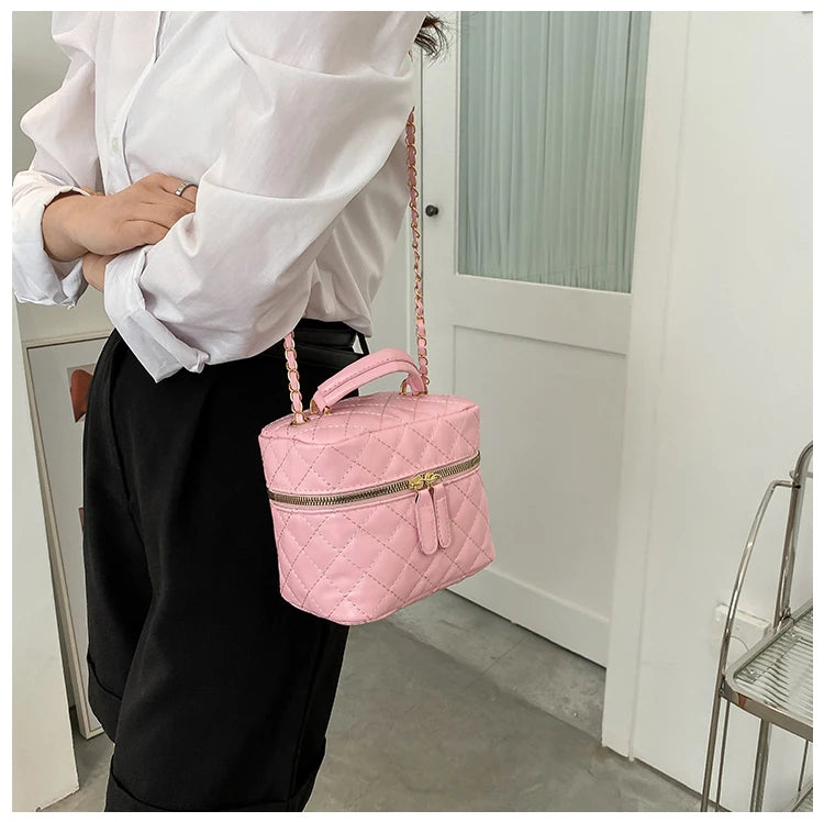 Trendy  Buet Handbag Women's Crossbody Bag Luxury Feel Small  Design Handbag Soft PU Leather Zipper Closure Casual