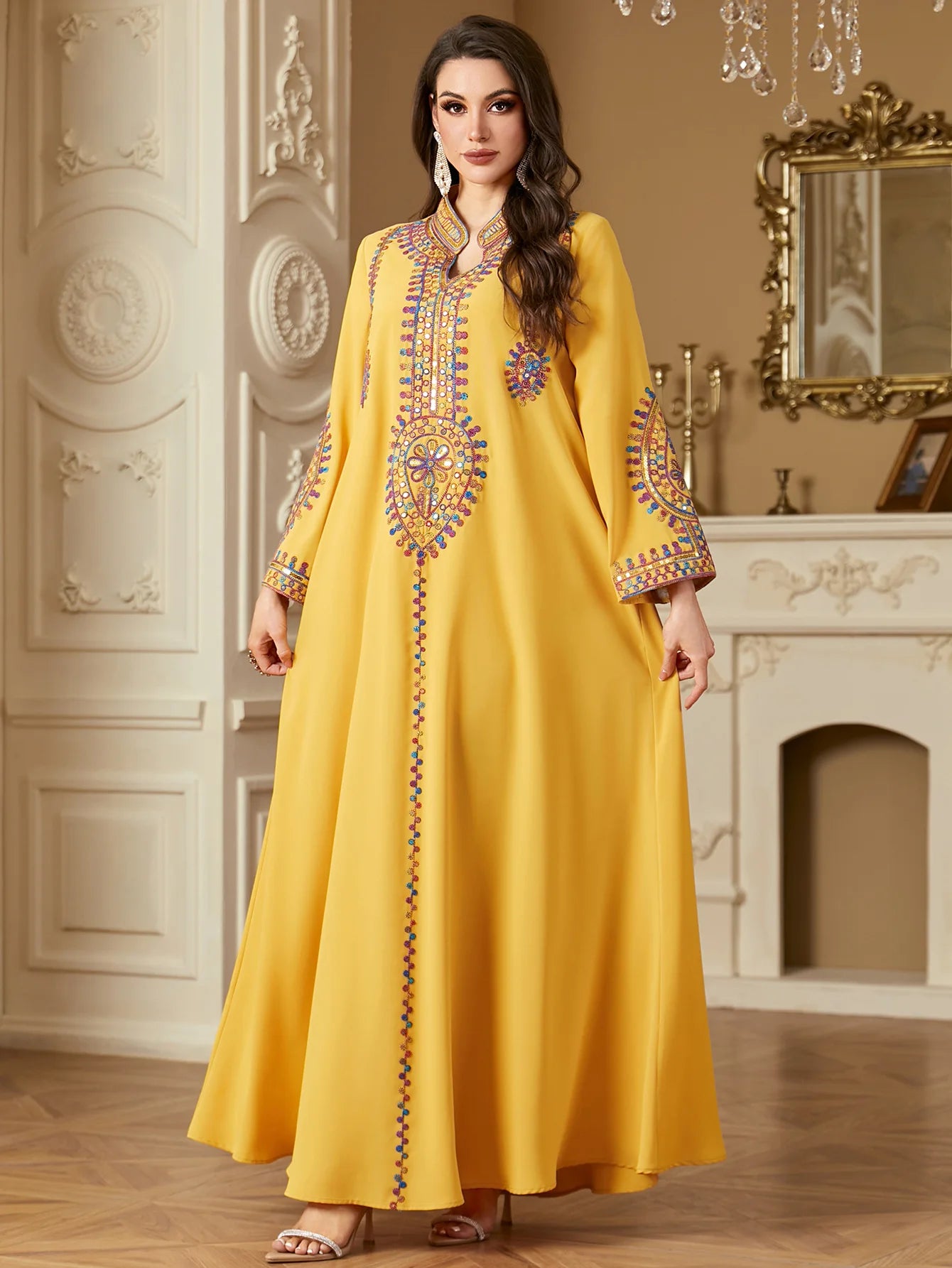 Eid Muslim Embroidery Dress for Women Abaya Party Long Dresses  Caftan Robe Jalabiya Ramadan Morocco Dubai 2025 Vestidos Largos