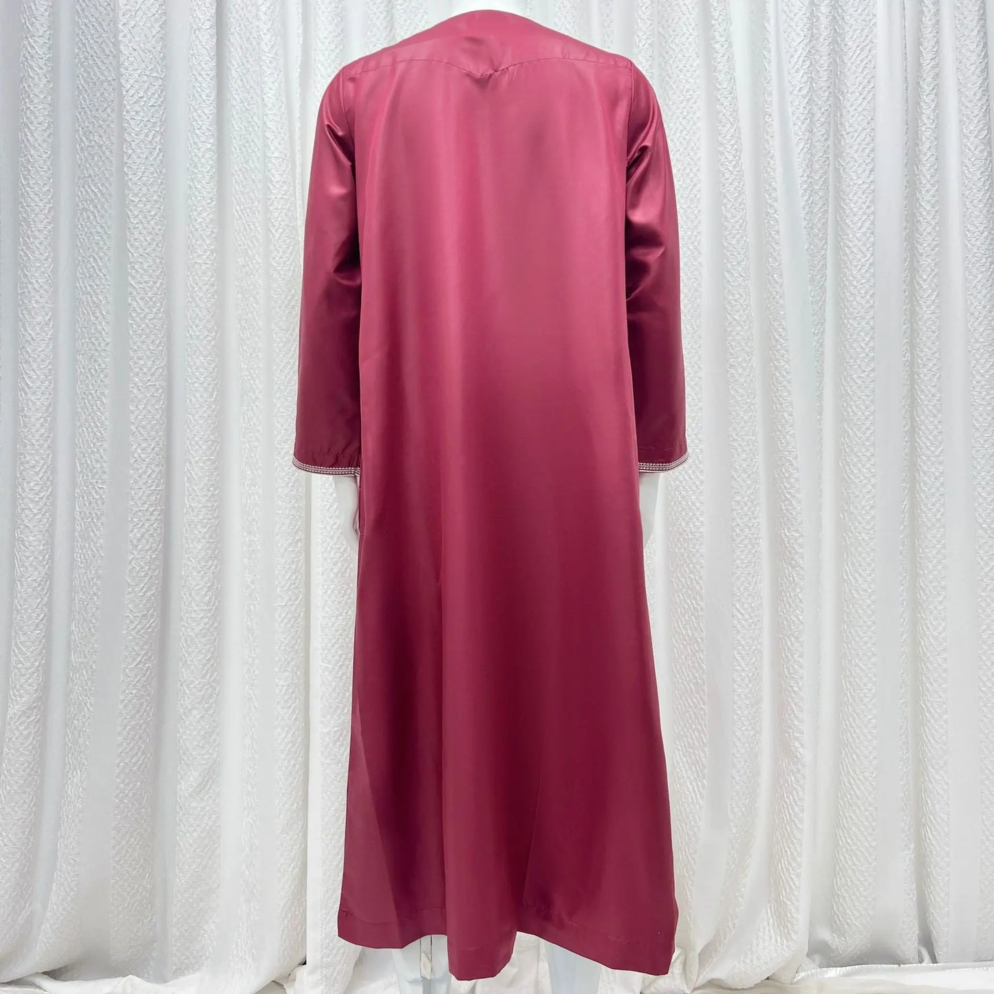 Muslim Men Long Sleeve Pullover Dress Aman Abaya Jubba Thobe for Men Saudi Arab Kaftan Islam Clothing Rayer Robe Afghan Male