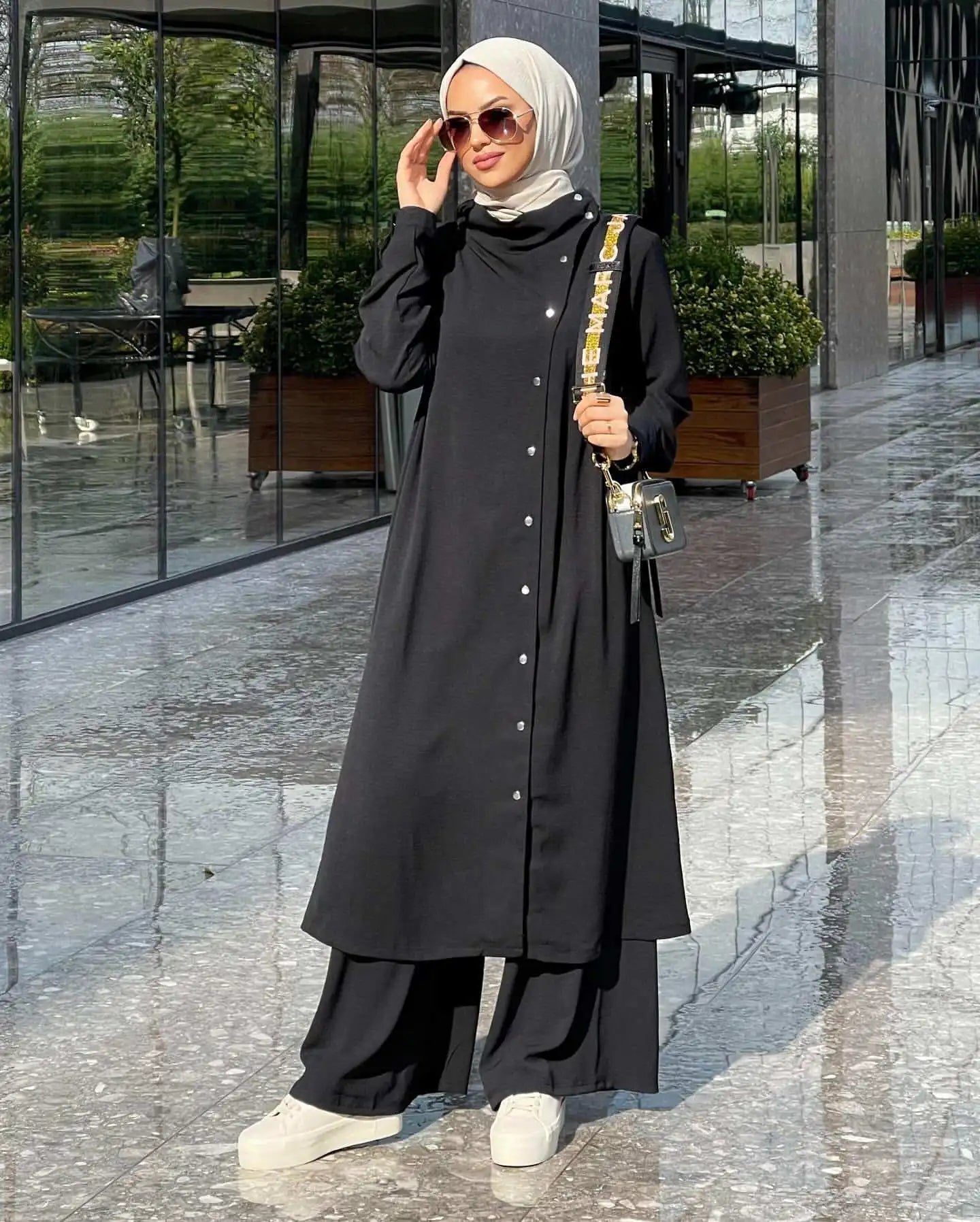 Women's Long Sleeve Loose Pants Sets, Muslim Fashion, Abaya Suit, Vintage Blouse, Islam Printed Suit, Arab Fashion