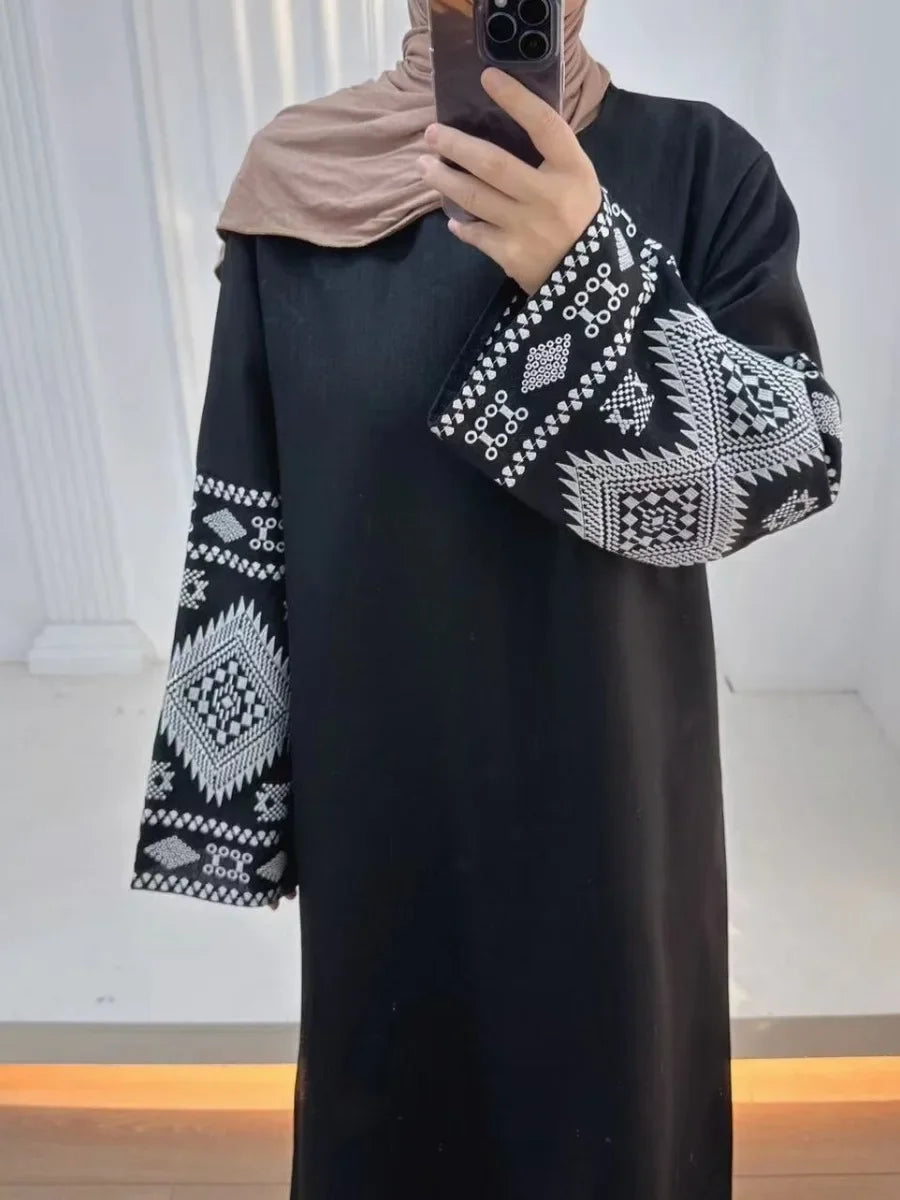 Eid Muslim Abaya for Women Party Embroidery Dresses Kaftan Arab Long Robe Islam Ramadan Dubai Abayas Vestidos Morocco Jalabiya