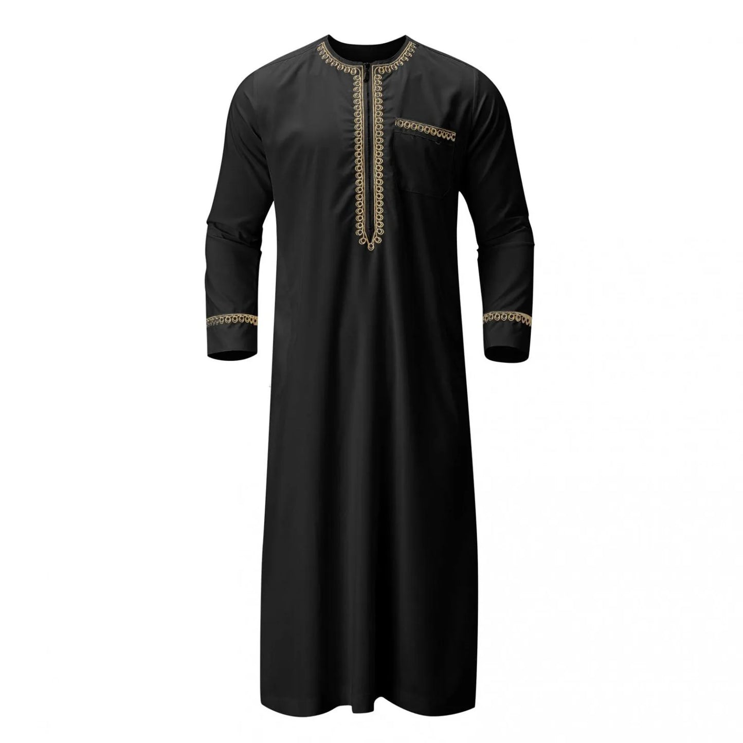 Muslim Men Jubba Thobe Print Zipper Kimono Long Robe Saudi Islamic Musulman Wear Clothing Abaya Caftan Islam Dubai Arab Dress