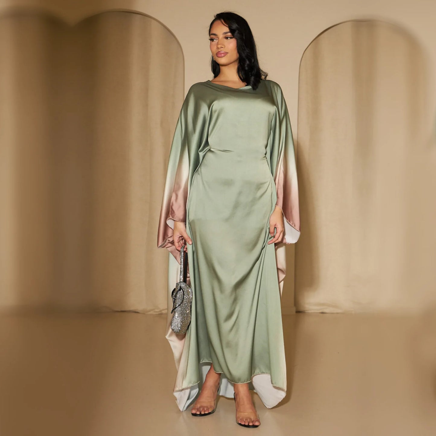 Eid Muslim Party Dress for Women Ramadan Bat Sleeve Abaya Long Dress Morocco Kaftan Vestidos Largos Dubai Robe Jalabiya 2024