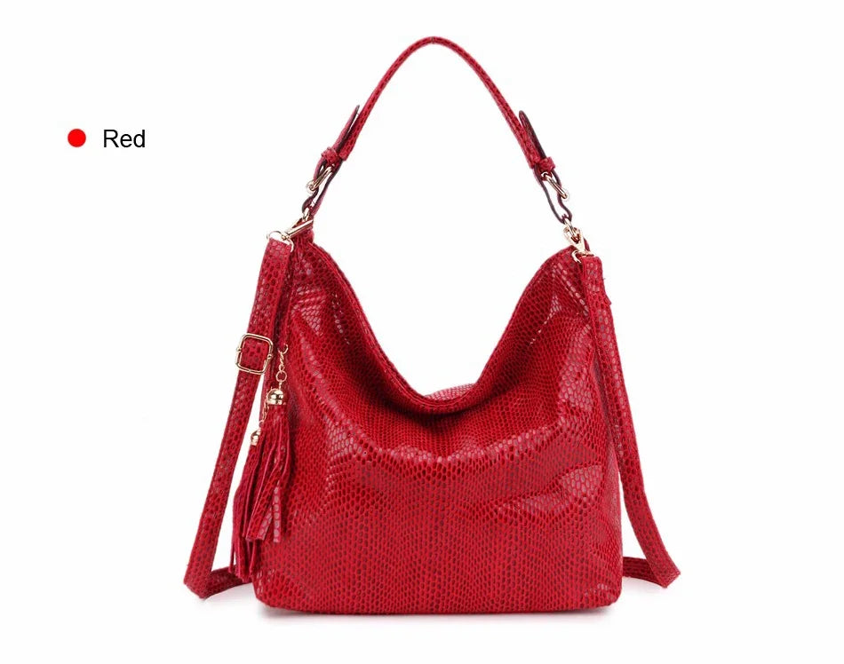 Women Shoulder Bag Girl Handbag Hobo Tassel  Big Black Ladies Hand Bag Female Casual Multifunctional Crossbody Bags for Woman