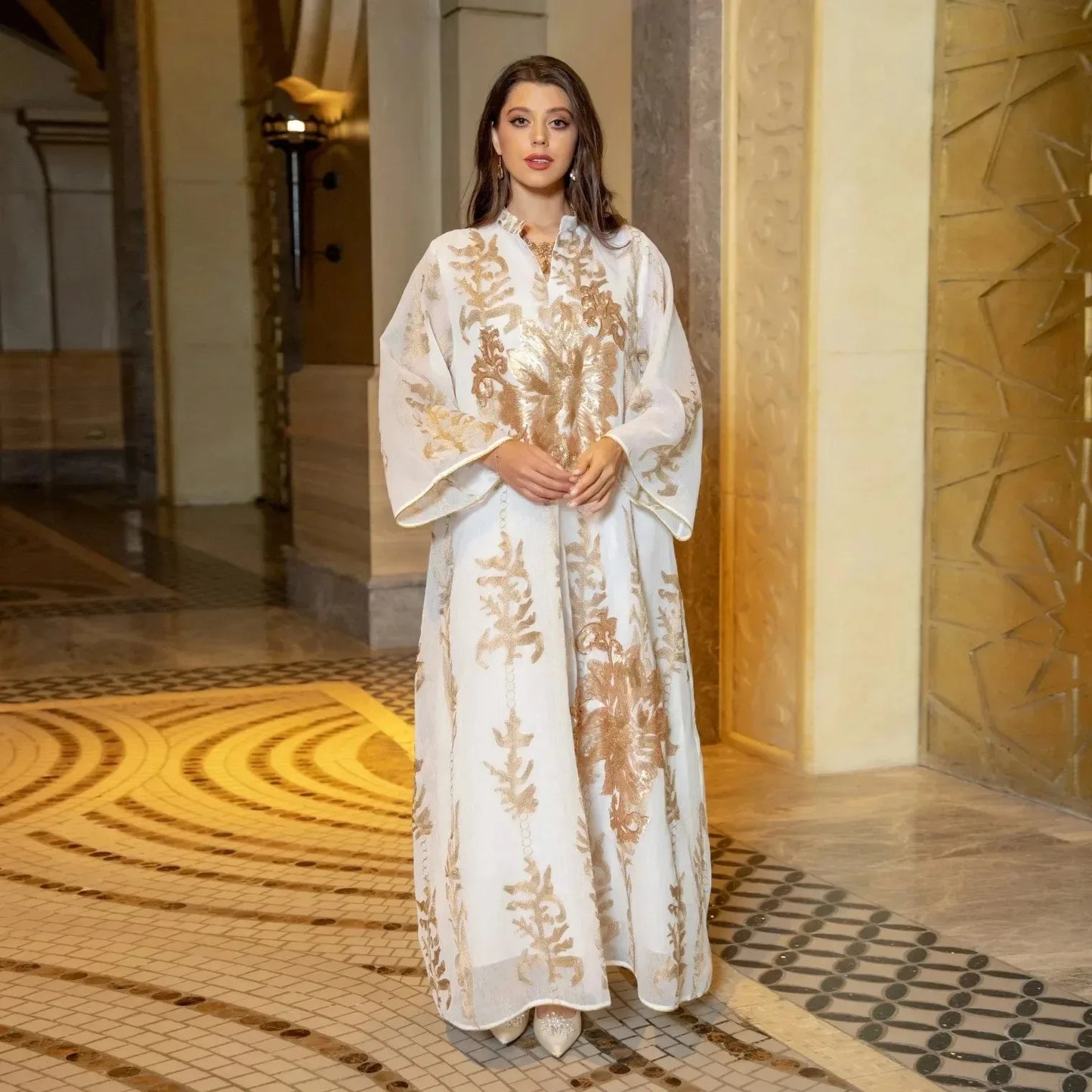 Elegant Muslim Dress Dubai Turkey Robes Islam Saudi Arabia Long Evening Dress Abaya for Women Light Luxury Party Dress Vestidos