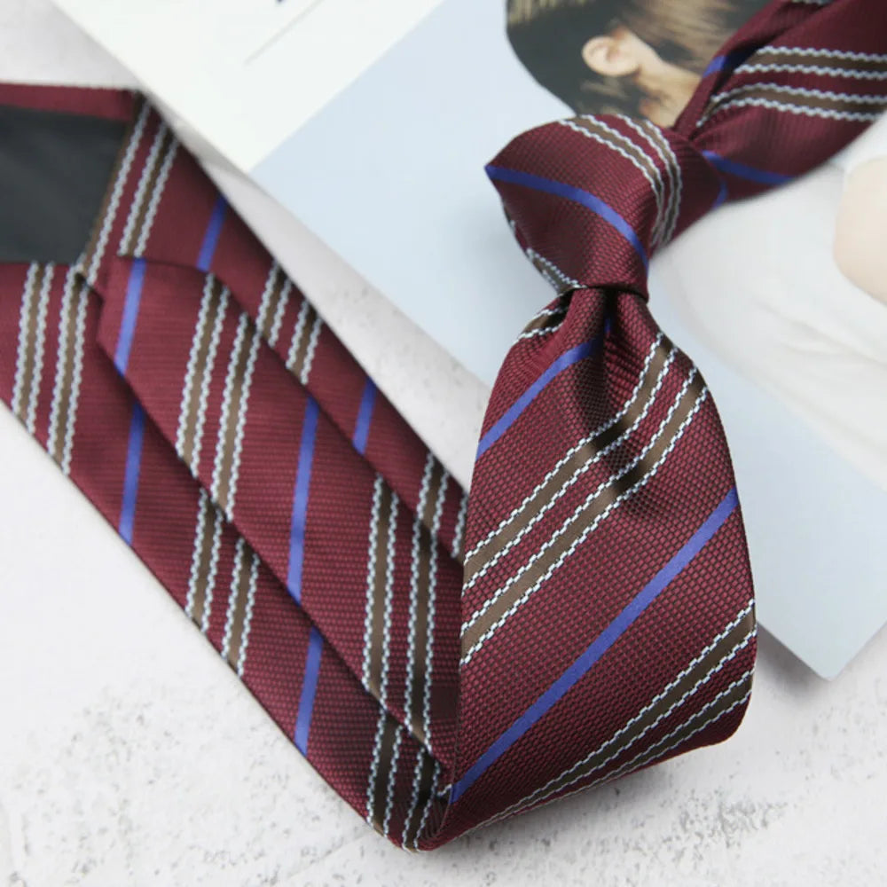 British Italian Style 8CM Formal Ties For Men Business Striped Floral White Brown Neckties Luxury Silk Neck Ties Wedding Cravat