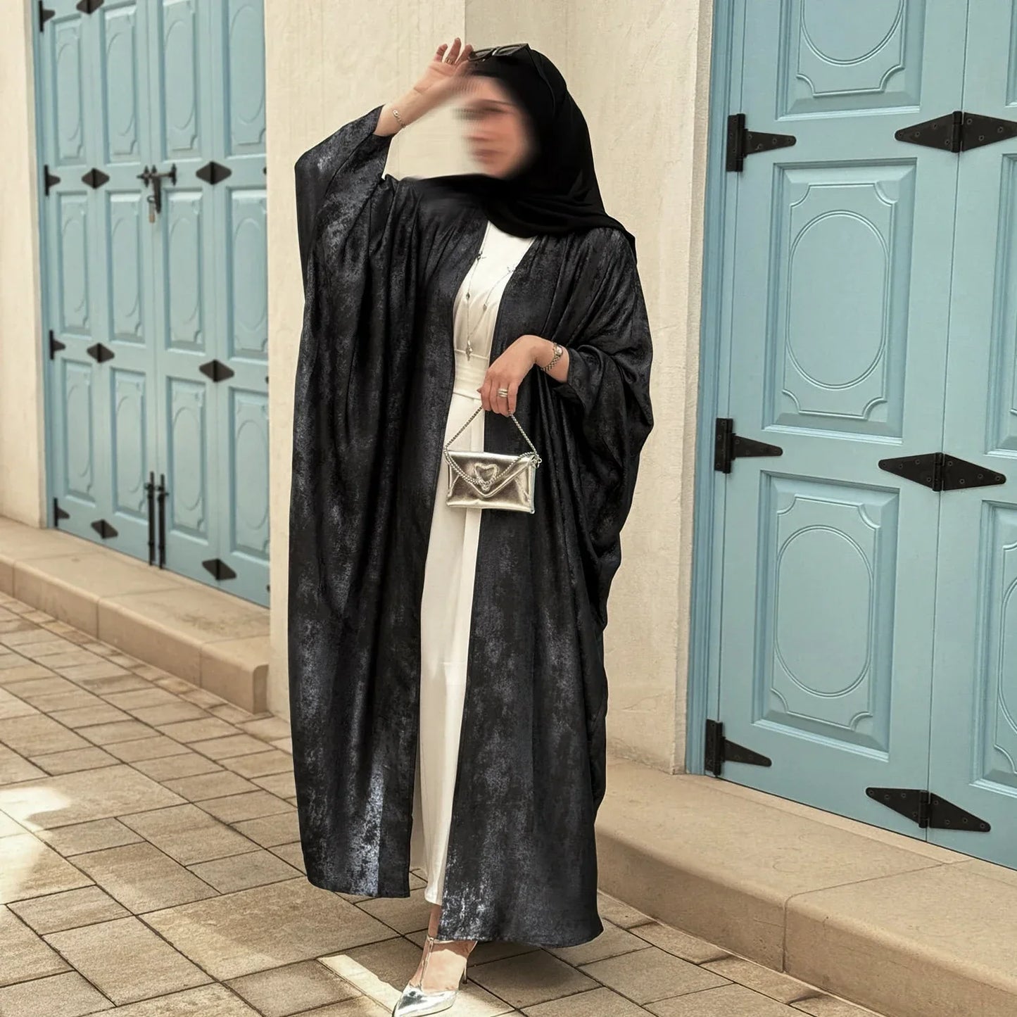 2025 Fashion Elegant Dubai Turkish Abaya Muslim's Women Inner Under Dress Abayas Open Front Cardigan
