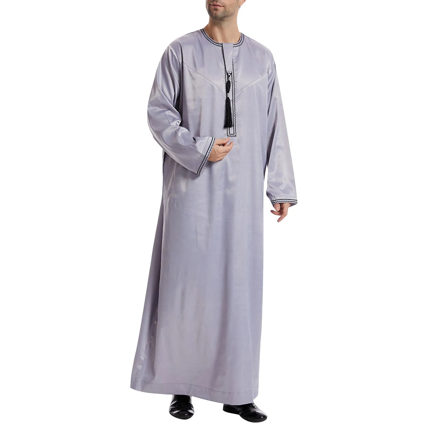 Men'S Muslim Robe Men Pullover Dress Abaya Daffah Jubba Thobe Pakistan Saudi Arab Kaftan Islam Clothing Prayer Robe Afghan