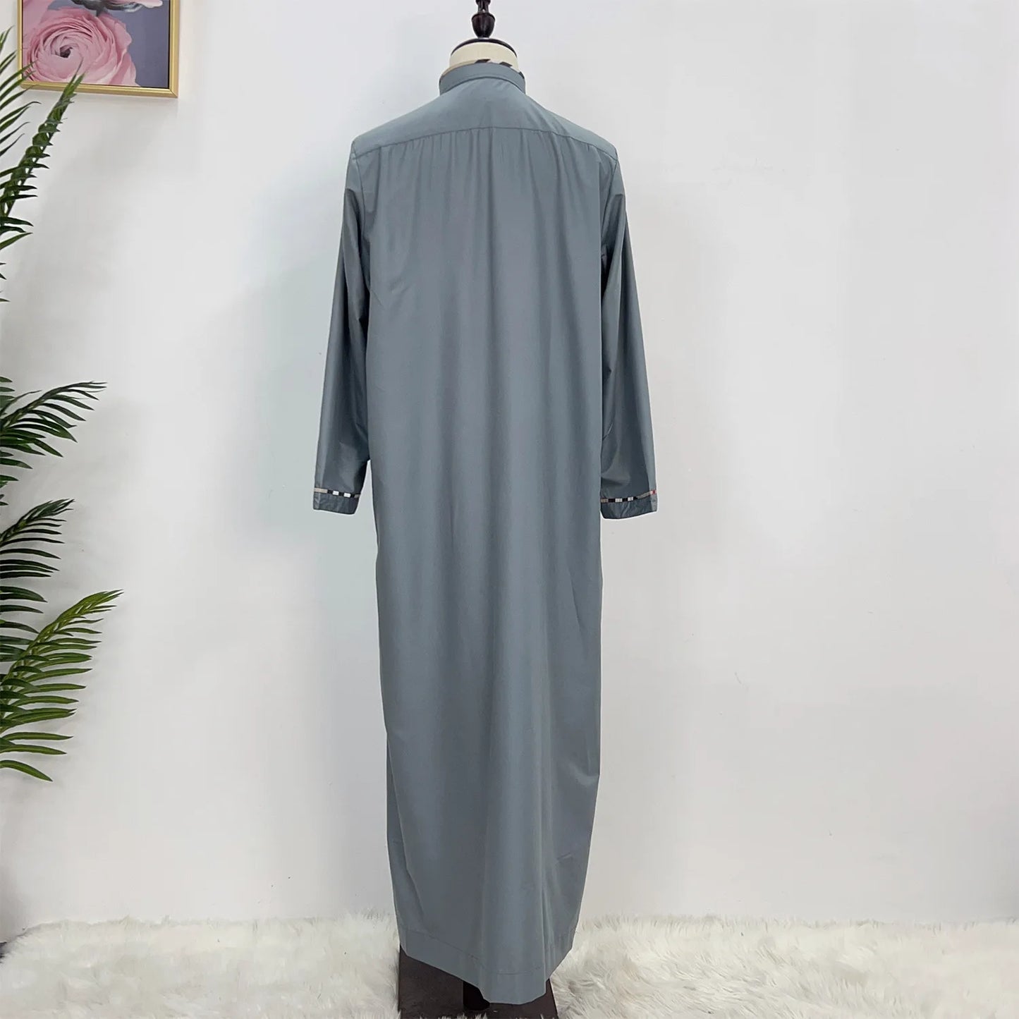 Eid Ramadan Jubba Thobe Muslim Dress for Men Long Robe Dubai Abaya Turkey Kaftan Islam Clothing Daffah Dishdasha Djellaba Prayer