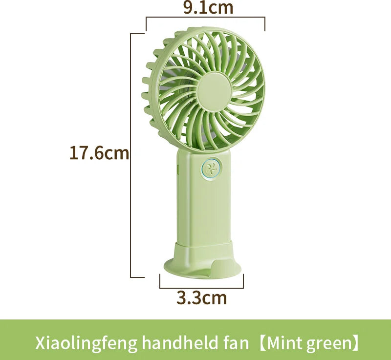 Mini Outdoor Handheld Fan with Desktop Phone Holder 3-speed Adjustable Wind Speed Portable Desktop Fan USB Charging Electric Fan